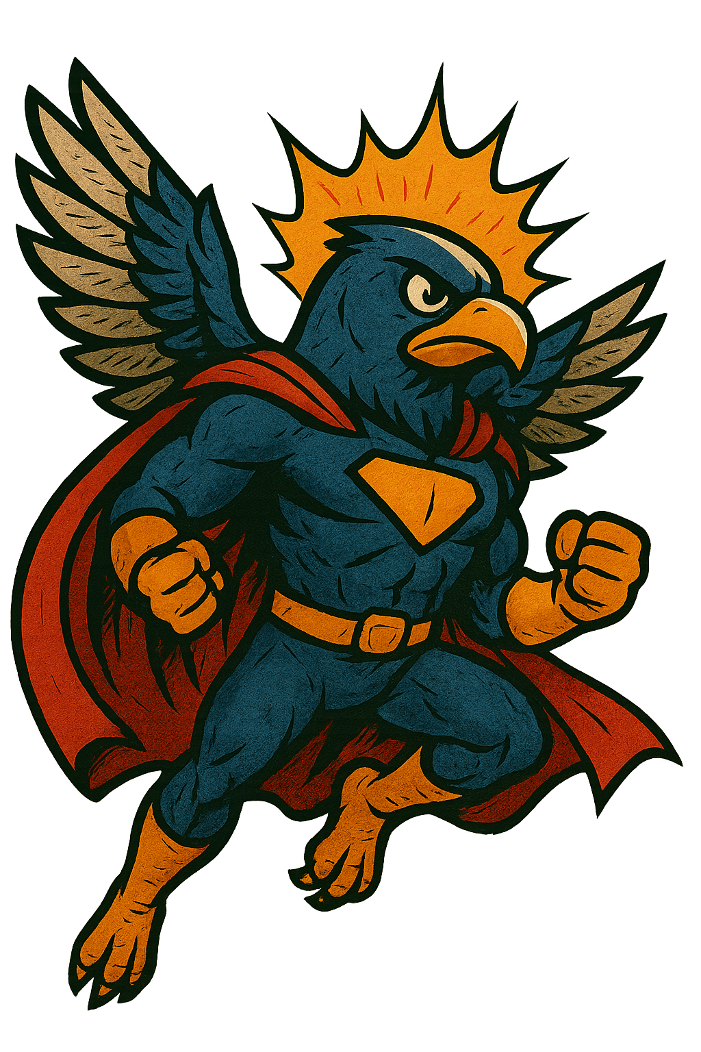 Superheld Vogel mit Umhang